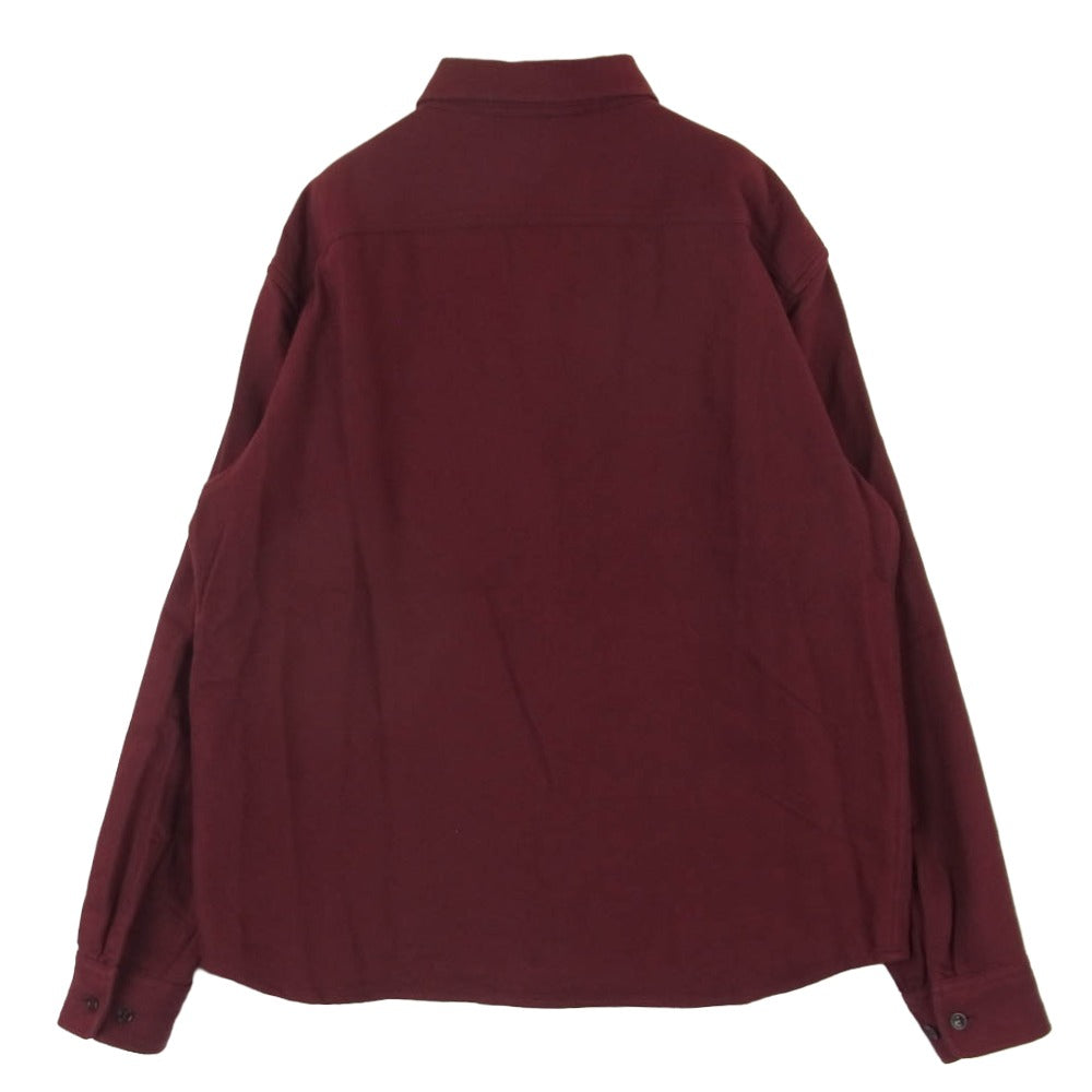 CALEE キャリー ボタンダウン BD コットン 長袖 シャツ 日本製 レッド系 ボルドー系 XL【中古】