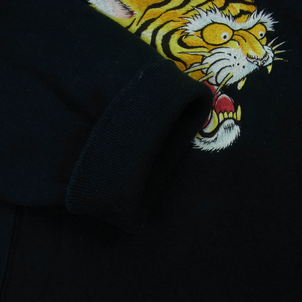 ソフトマシーン 刺繍 ジップアップ フーディー パーカー ダークネイビー系 L【中古】
