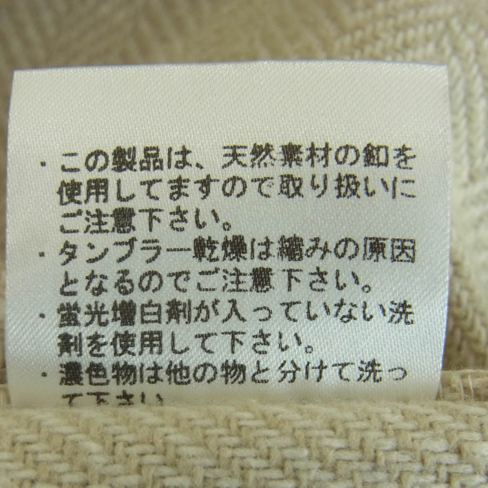 CALEE キャリー ロゴ刺繍 長袖 シャツ コットン ポリエステル 日本製 ベージュ系 グレイッシュベージュ系 L【中古】