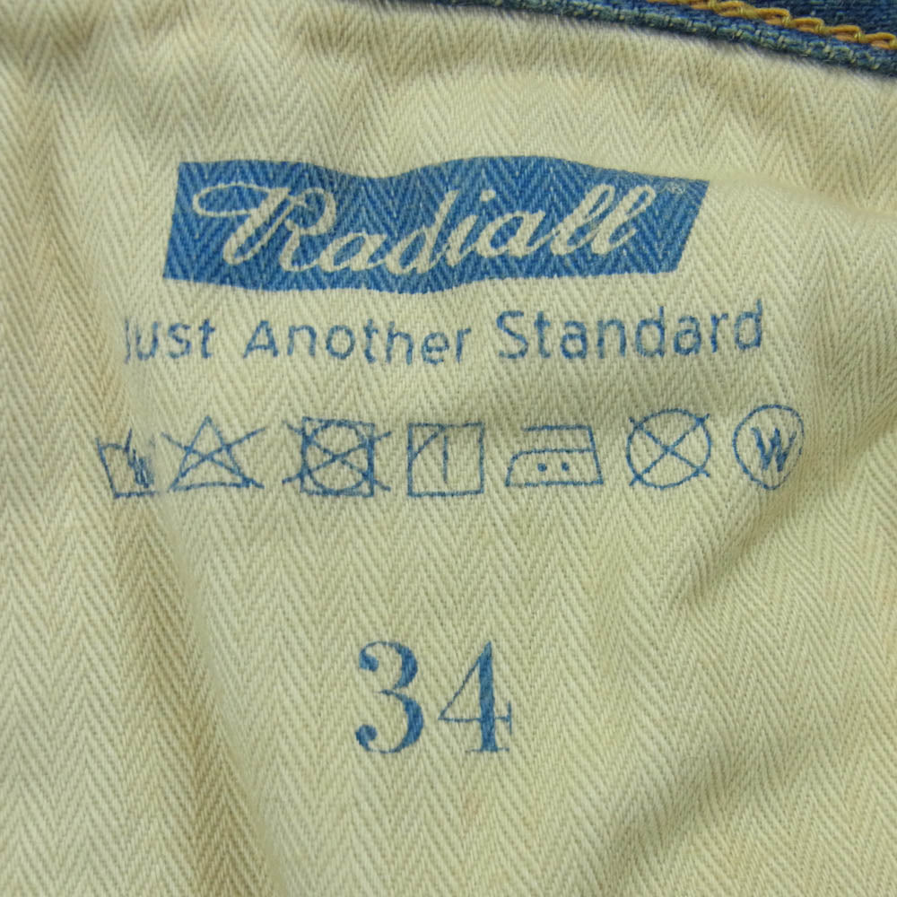 RADIALL ラディアル RAD-DNM-PT009 デニム パンツ コットン 日本製 インディゴブルー系 34【中古】