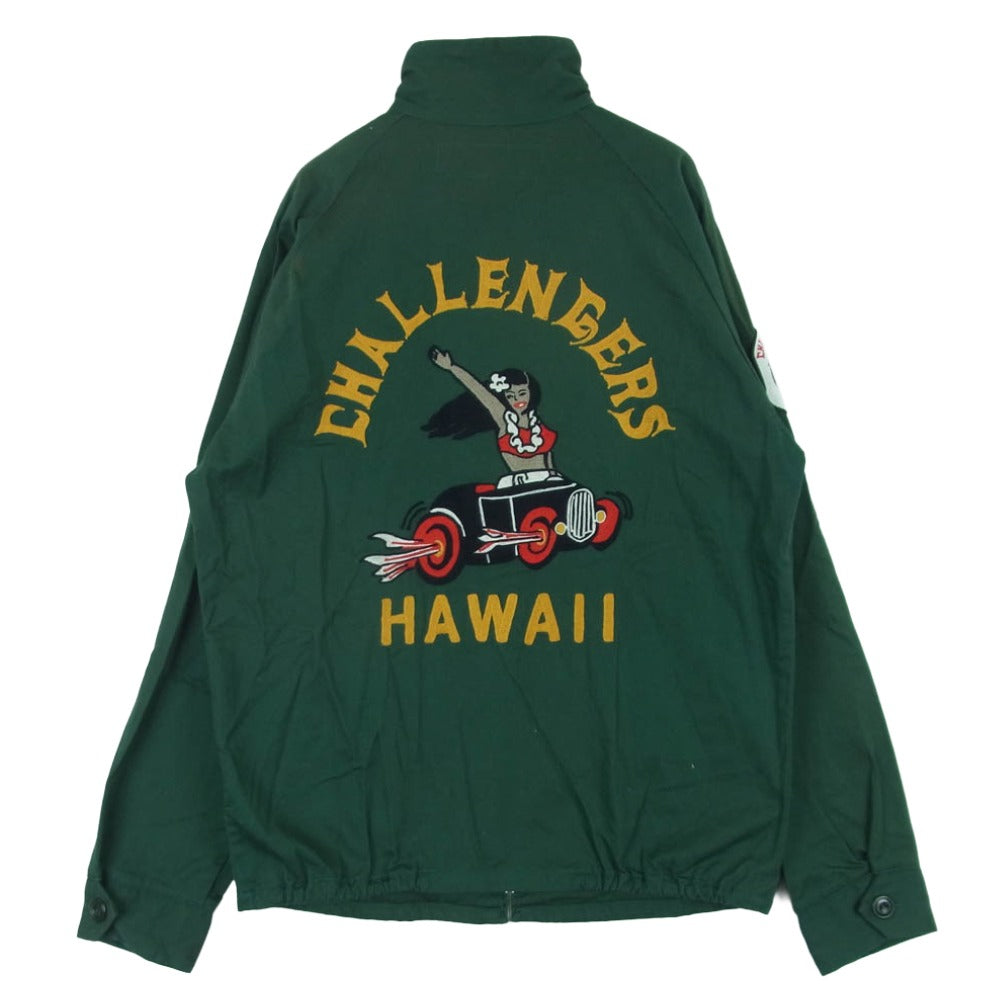 CHALLENGER チャレンジャー CLG-JK 018-003 HAWAIIAN WORK JACKET ワッペン ハワイアン ワーク ジップアップ ジャケット グリーン系 L【中古】