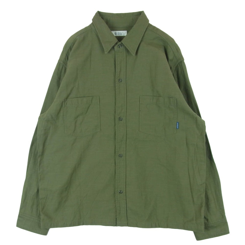 RADIALL ラディアル RAD-19AW-SH001 FAR EAST R.C. SHIRT L/S バック 刺繍 長袖 シャツ コットン 中国製 グリーン系 L【中古】