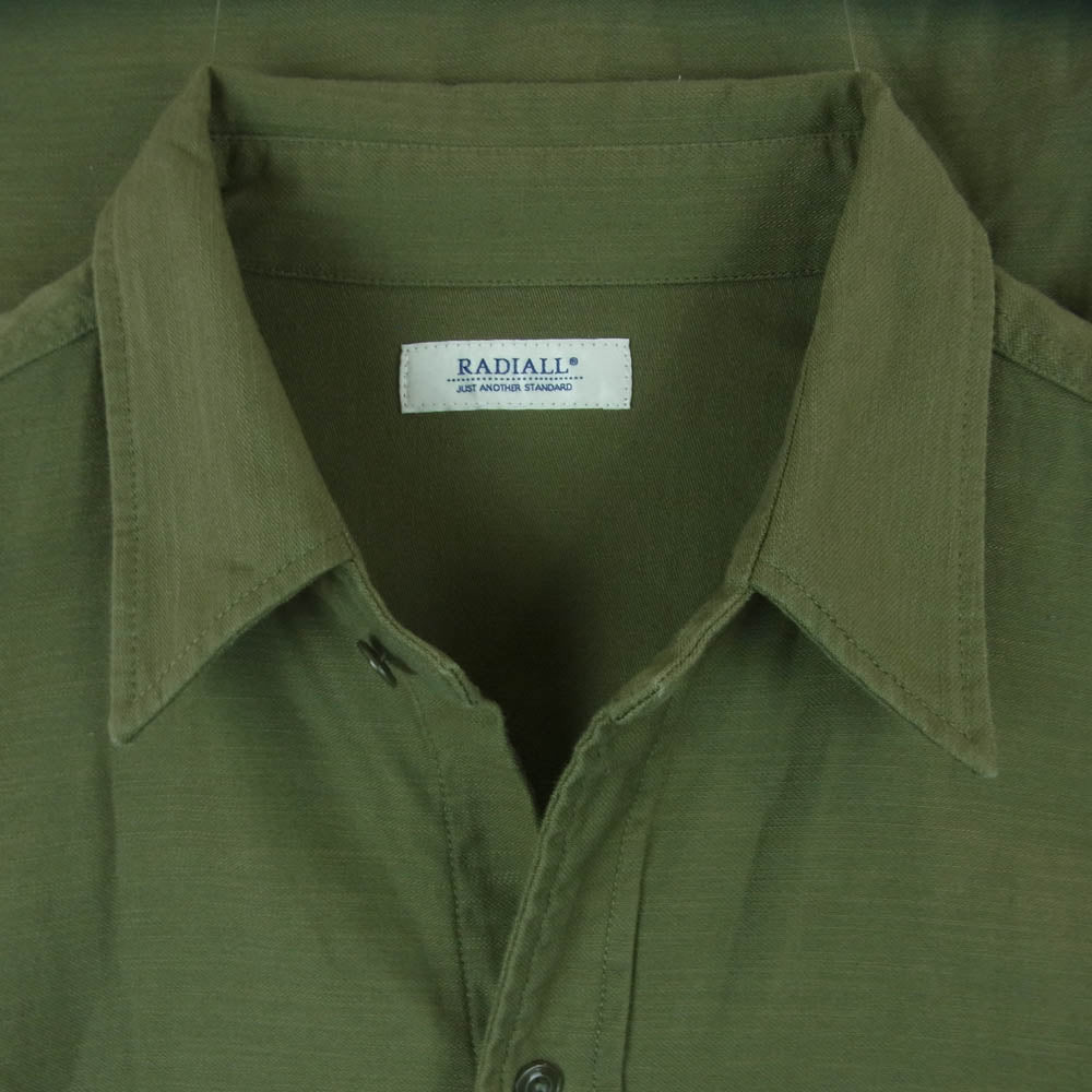 RADIALL ラディアル RAD-19AW-SH001 FAR EAST R.C. SHIRT L/S バック 刺繍 長袖 シャツ コットン 中国製 グリーン系 L【中古】