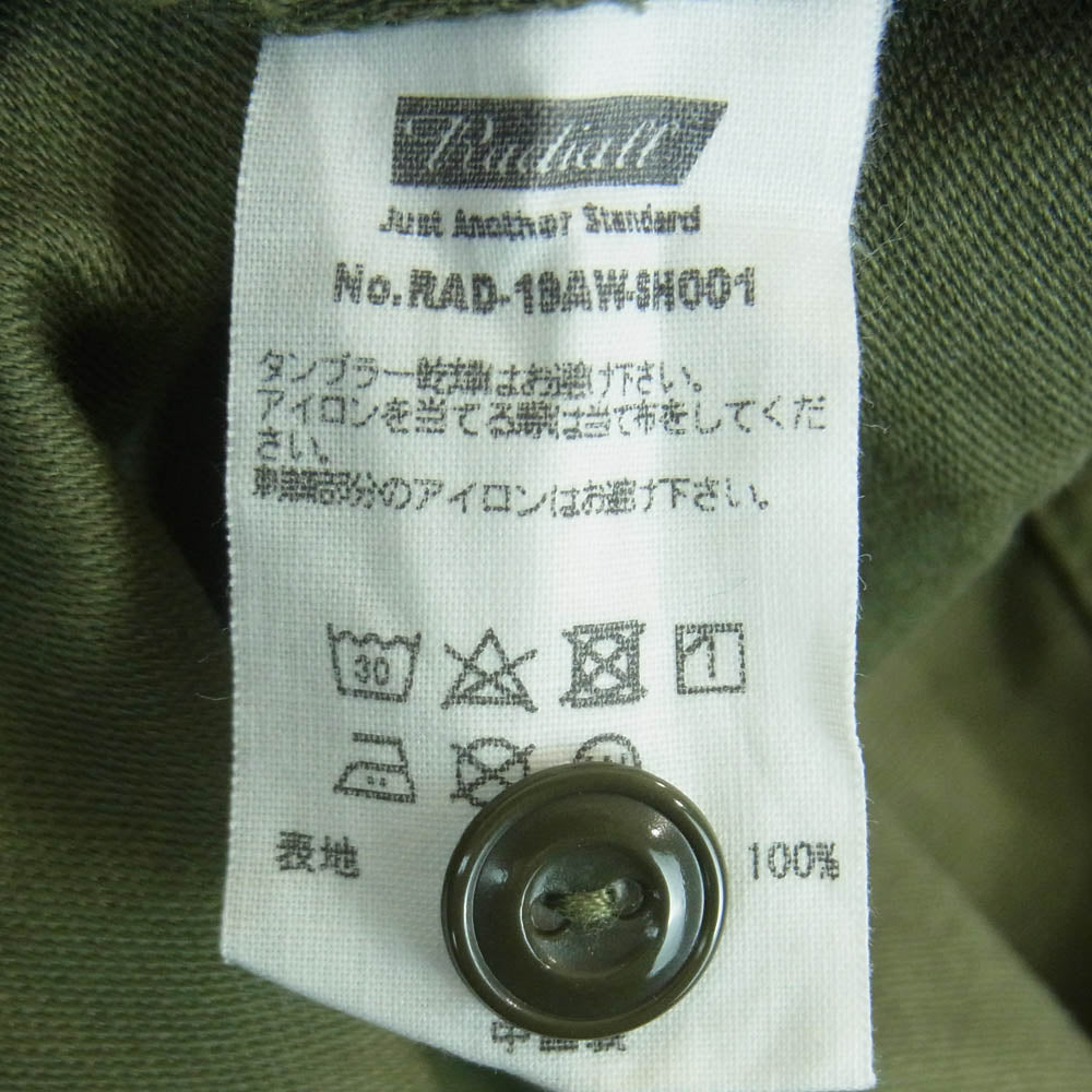 RADIALL ラディアル RAD-19AW-SH001 FAR EAST R.C. SHIRT L/S バック 刺繍 長袖 シャツ コットン 中国製 グリーン系 L【中古】