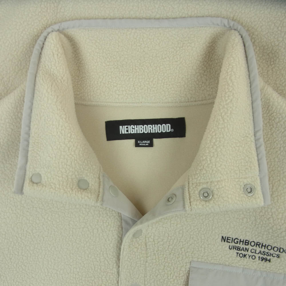 NEIGHBORHOOD ネイバーフッド 252FPNH-CSM02 FLEECE STAND COLLAR LS ボア スタンドカラー プルオーバー フリース ジャケット ベージュ系 XL【中古】