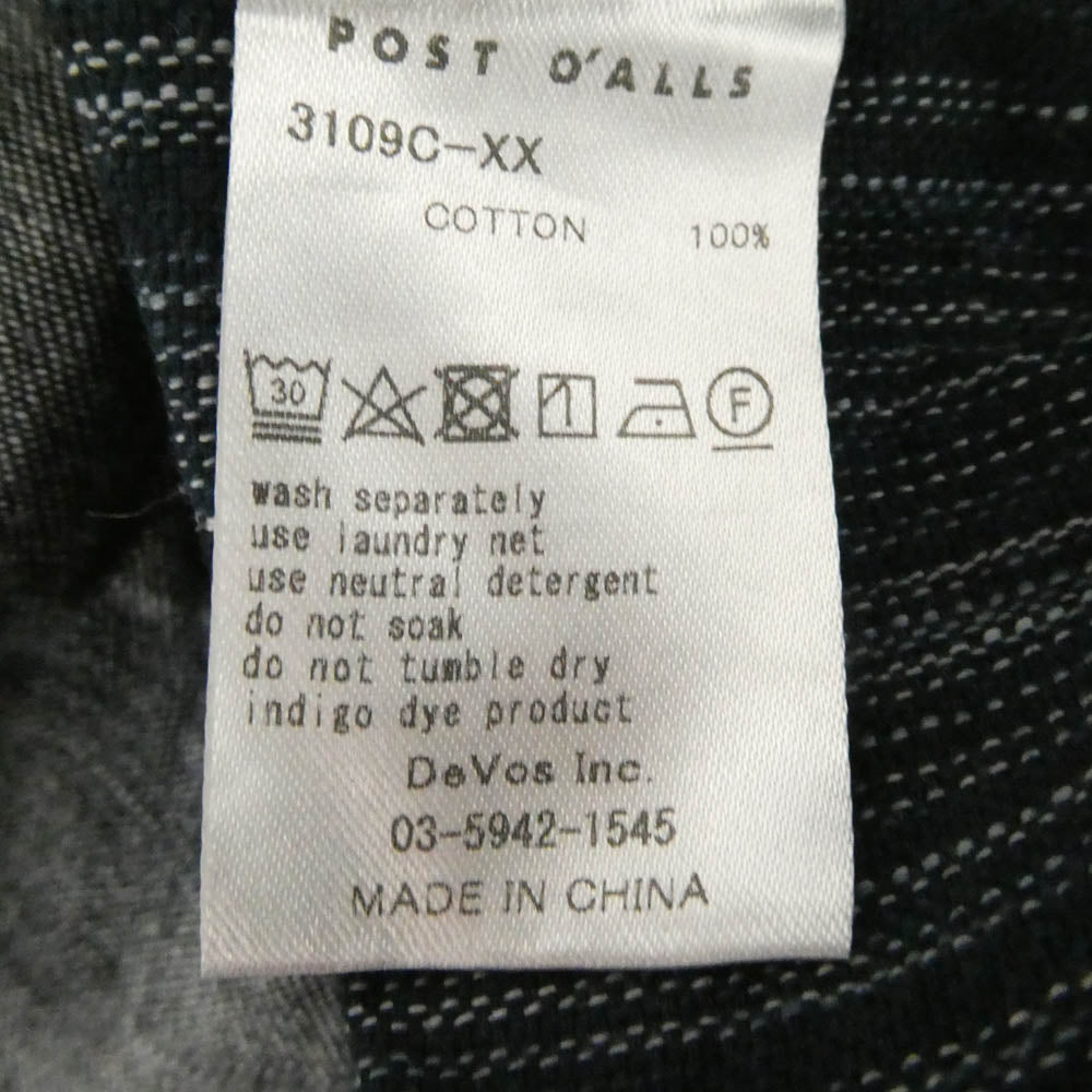 POST OVERALLS ポストオーバーオールズ Chinois シノワ ノーカラー