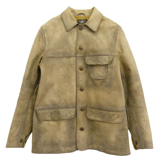 RRL ダブルアールエル LEATHER CAR COAT 加工 レザー カーコート ジャケット ブラウン系 M【中古】