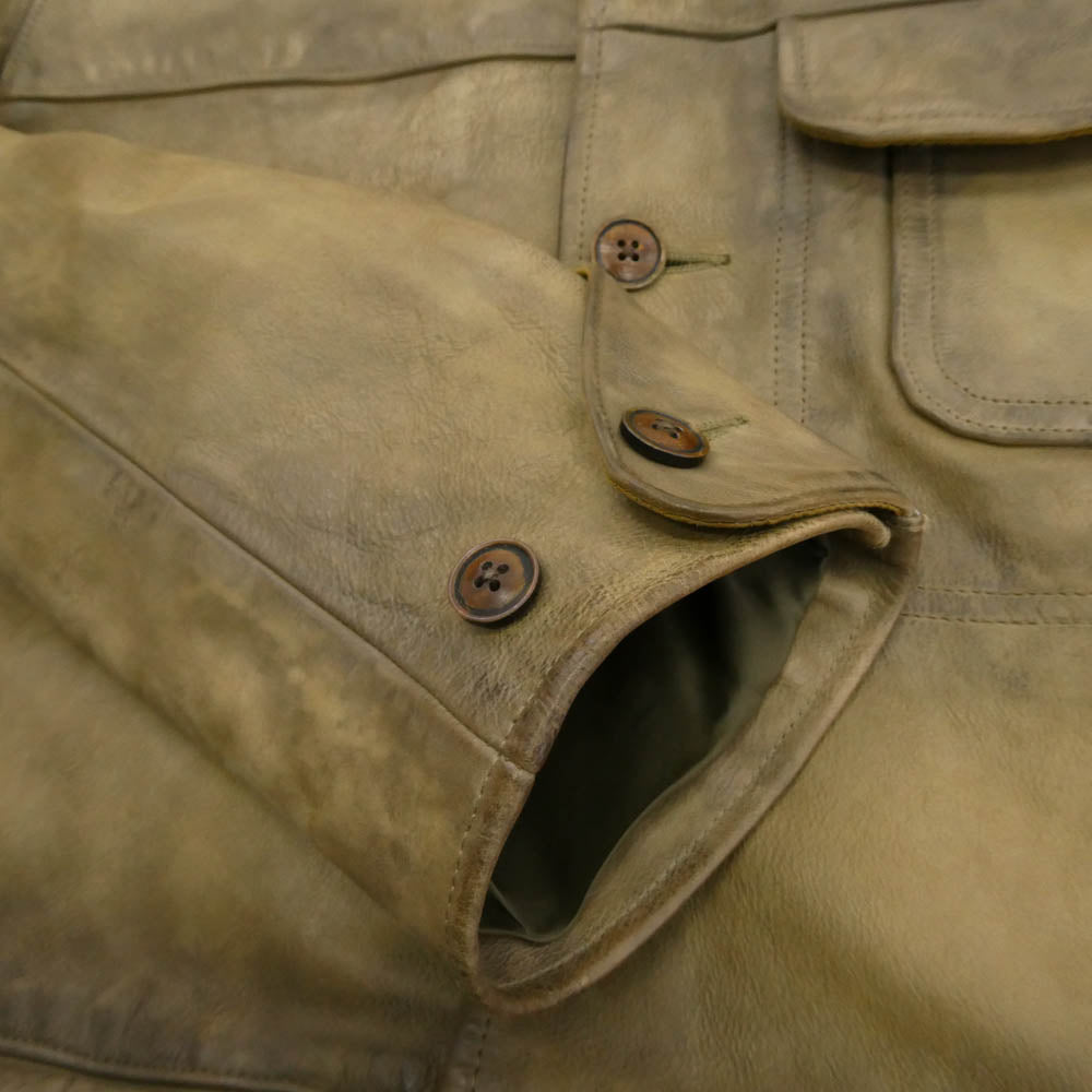 RRL ダブルアールエル LEATHER CAR COAT 加工 レザー カーコート ジャケット ブラウン系 M【中古】