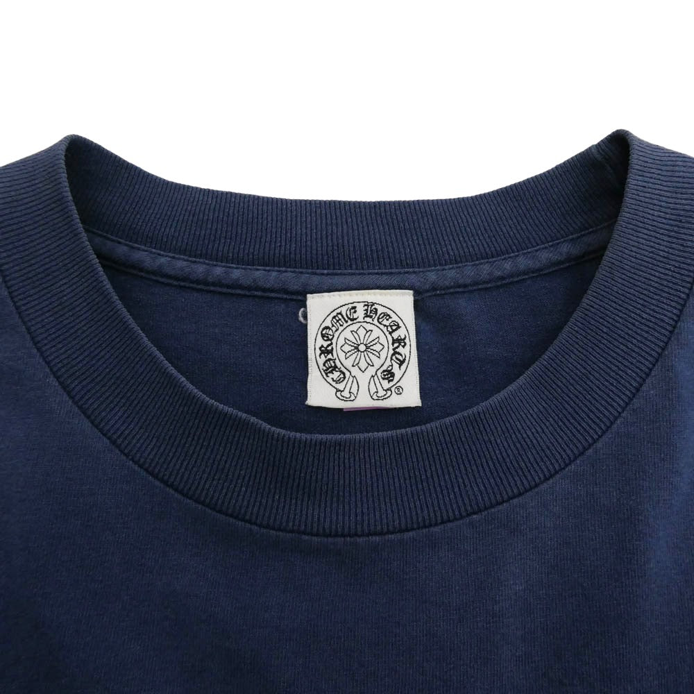 CHROME HEARTS クロムハーツ（原本無） OLD Intellectual Gallery FUCK YOU オールド インテレクチュアルギャラリー スター 袖フローラルクロス ロングスリーブ 長袖 Tシャツ カットソー ネイビー系 XL【中古】