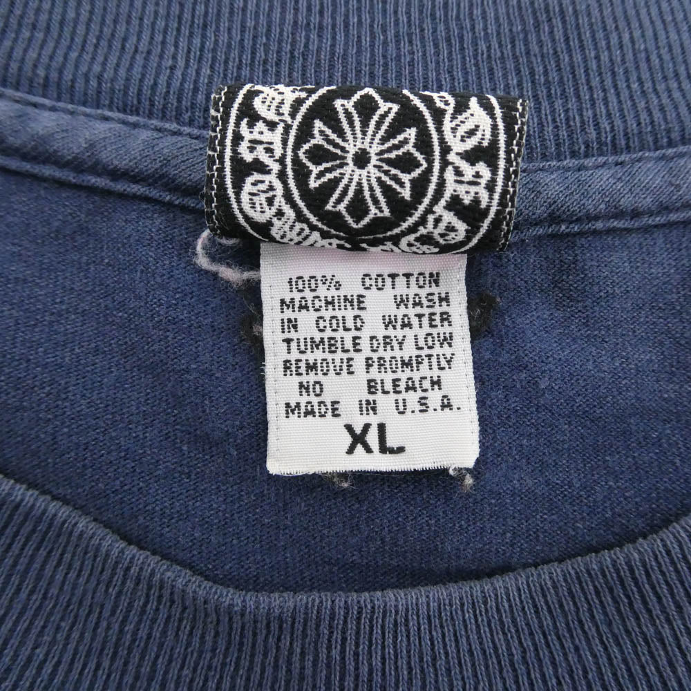 CHROME HEARTS クロムハーツ（原本無） OLD Intellectual Gallery FUCK YOU オールド インテレクチュアルギャラリー スター 袖フローラルクロス ロングスリーブ 長袖 Tシャツ カットソー ネイビー系 XL【中古】