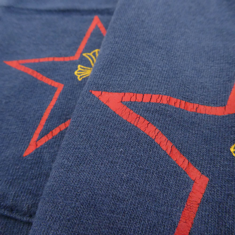 CHROME HEARTS クロムハーツ（原本無） OLD Intellectual Gallery FUCK YOU オールド インテレクチュアルギャラリー スター 袖フローラルクロス ロングスリーブ 長袖 Tシャツ カットソー ネイビー系 XL【中古】