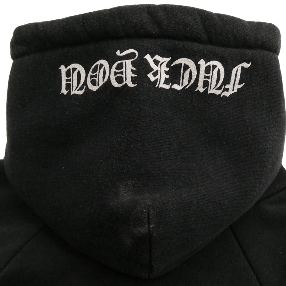 CHROME HEARTS クロムハーツ（原本無） OLD HORSESHOE FUCK YOU HOODIE オールド ホースシュー ファックユー 裏地サーマル プルオーバー スウェット フーディー パーカー ブラック系 XL【中古】
