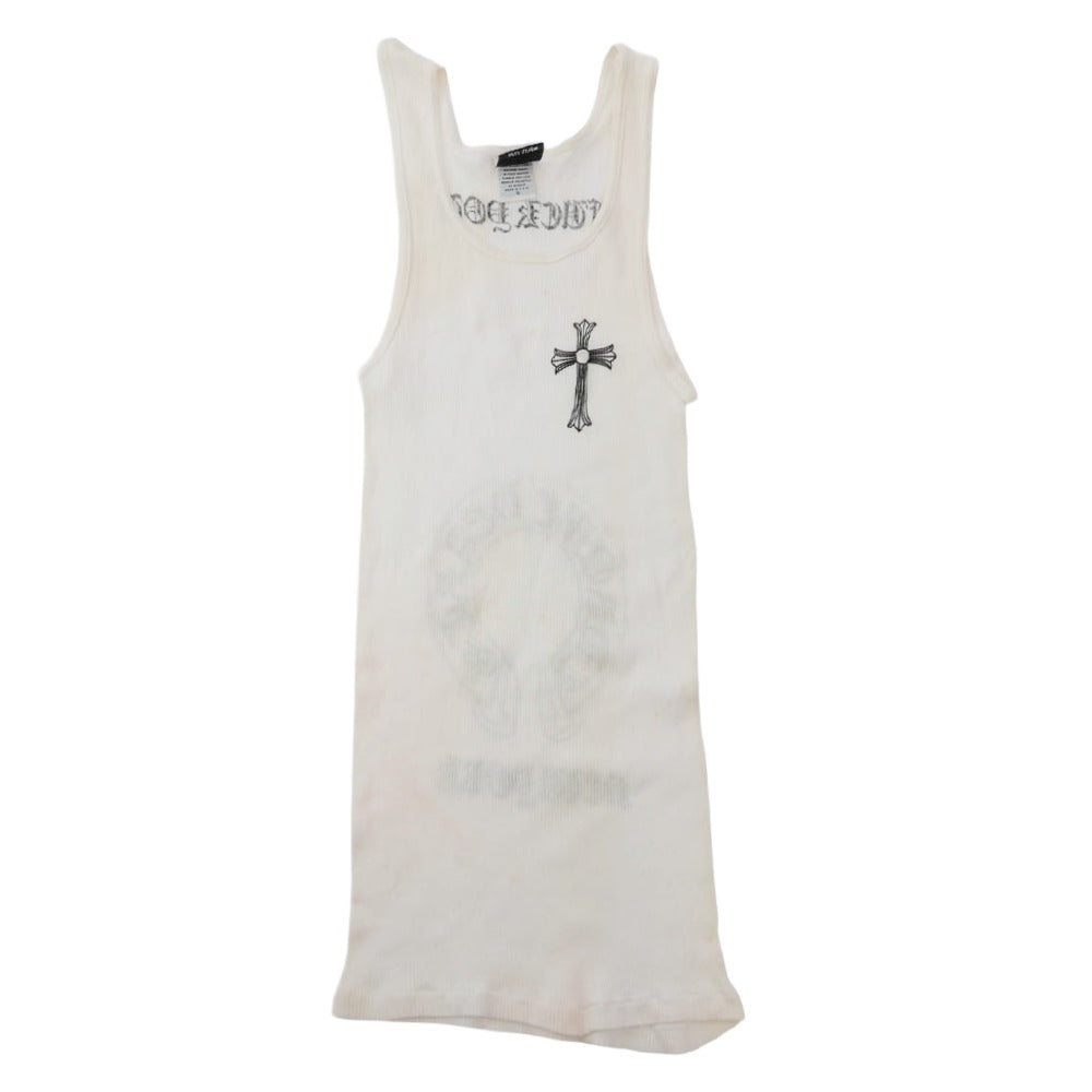CHROME HEARTS クロムハーツ（原本無） オールド FUCK YOU ファックユー CHクロス ホースシュー タンクトップ オフホワイト系【中古】
