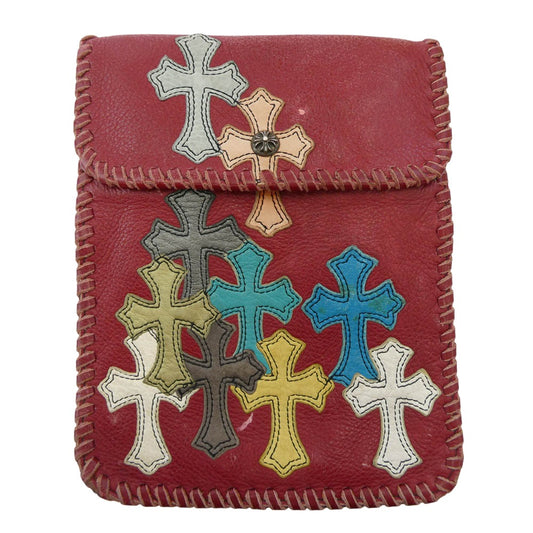 CHROME HEARTS クロムハーツ（原本無） セメタリークロスパッチ クロスボール フラット ヒッピー バッグ レッド系 マルチカラー系【中古】