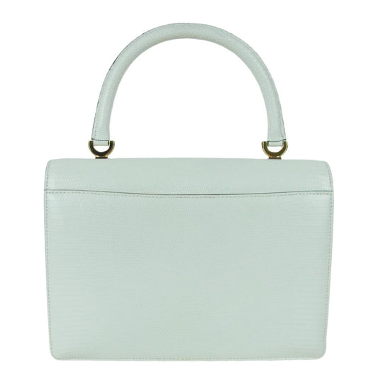 WAKO ワコー レザー ハンド バッグ ホワイト系【中古】