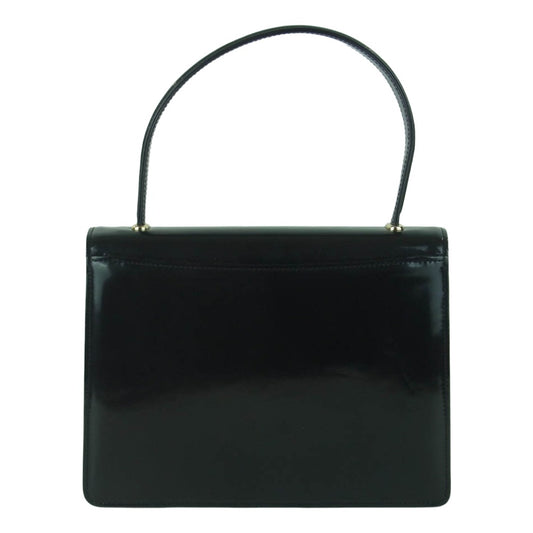 WAKO ワコー エナメル ハンド バッグ ブラック系【中古】