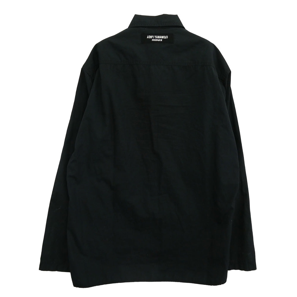 Yohji Yamamoto POUR HOMME ヨウジヤマモトプールオム HR-B09-002 produce プロデュース コットン 長袖 チャイナ シャツ ブラック系 2【中古】