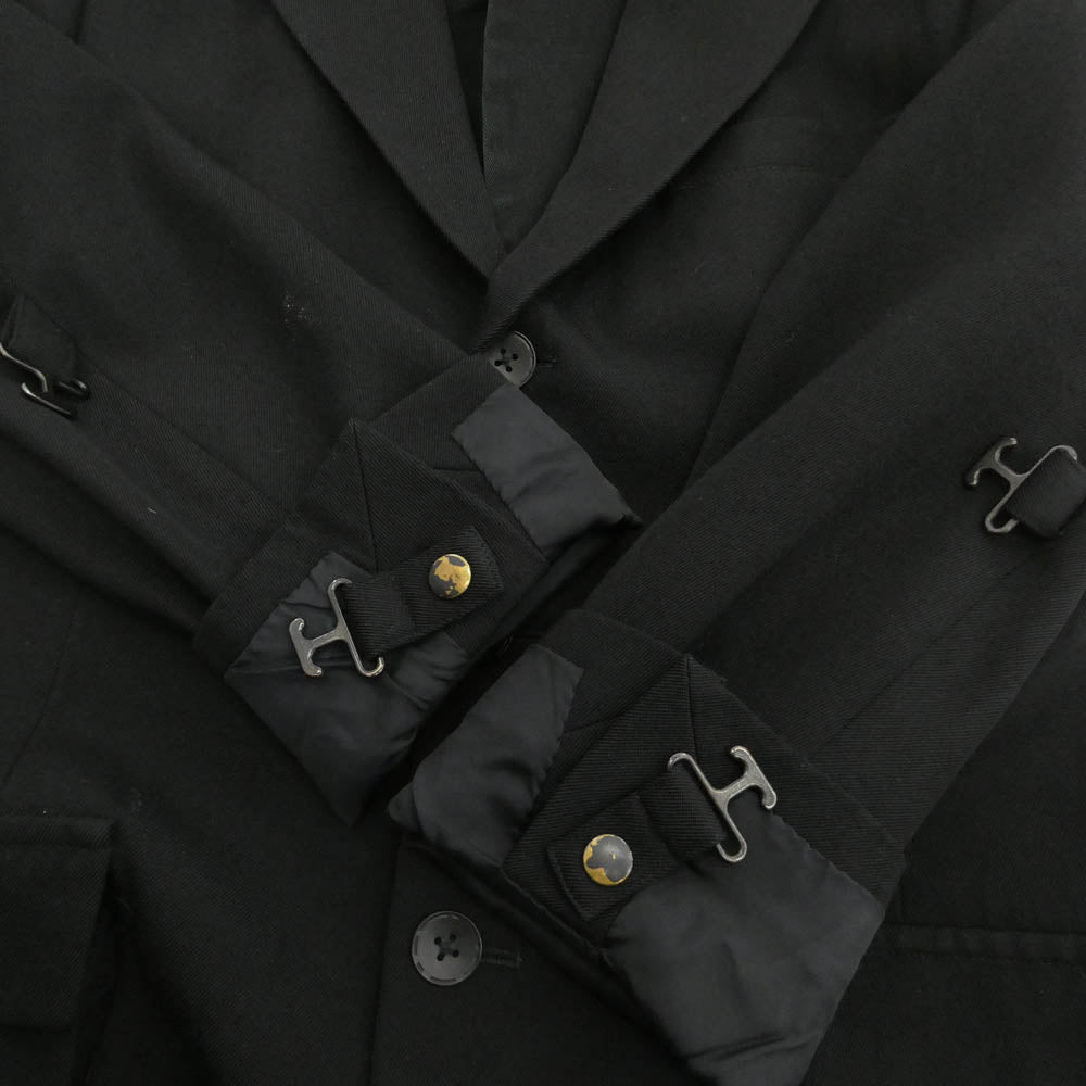 Yohji Yamamoto POUR HOMME ヨウジヤマモトプールオム 05AW HN-J05-101 フード付 ウール パラシュート ジャケット ブラック系 2【中古】