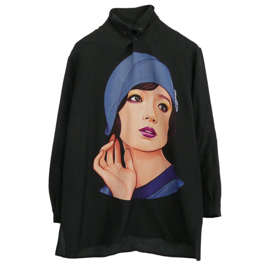 Yohji Yamamoto POUR HOMME ヨウジヤマモトプールオム 18SS HW-B31-419 サイトウユウスケ シルク ブラウス 長袖 シャツ ブラック系 2【中古】