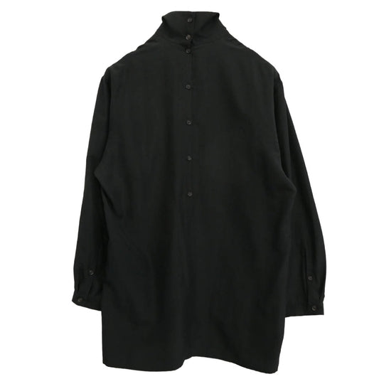 Yohji Yamamoto POUR HOMME ヨウジヤマモトプールオム 18SS HW-B31-419 サイトウユウスケ シルク ブラウス 長袖 シャツ ブラック系 2【中古】