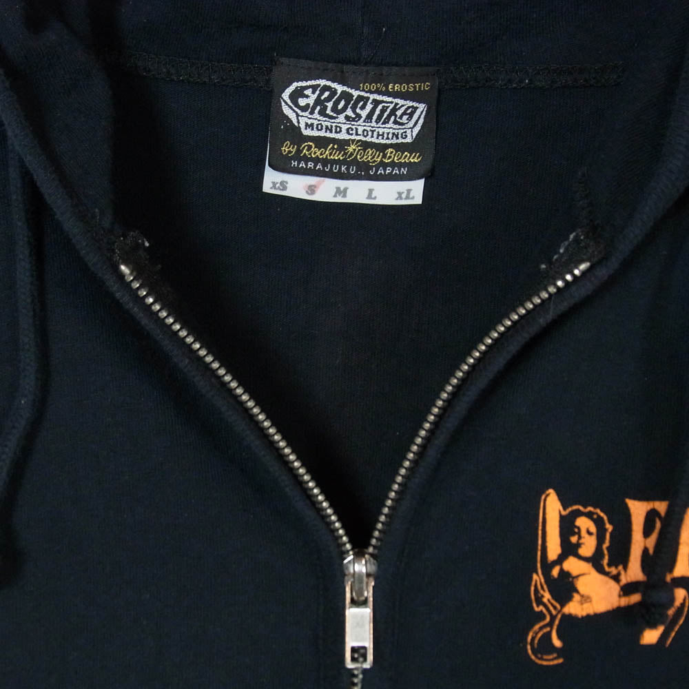エロスティカ ロゴ コットン ジップ パーカー ネイビー系 S【中古】