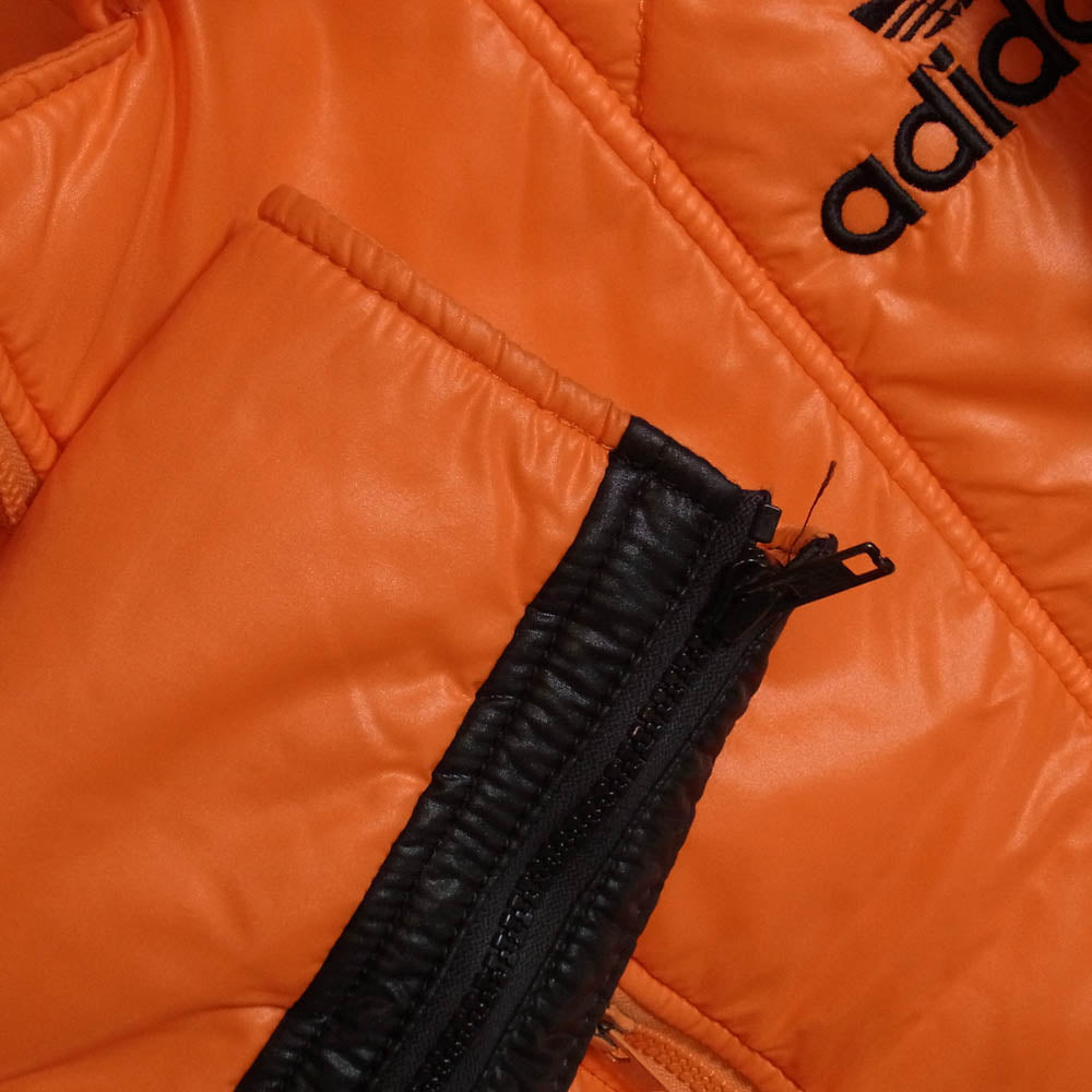 adidas アディダス ADS-420 80S デサント製 トレフォイル刺繍 中綿 ジャケット オレンジ系 S【中古】