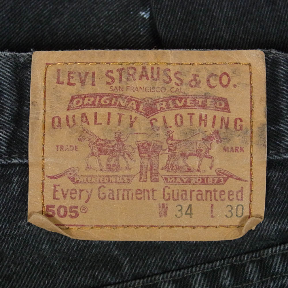 Levi's リーバイス RED TAB 505 ペンキ加工 ブラック デニム パンツ ブラック系 34【中古】
