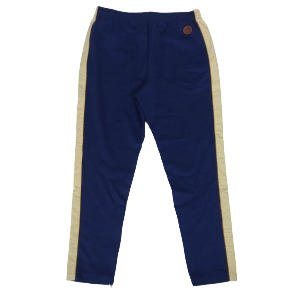 GUCCI グッチ 625342 XJCNS レザーロゴパッチ付き サイドライン トラック パンツ 紫青系 L【中古】