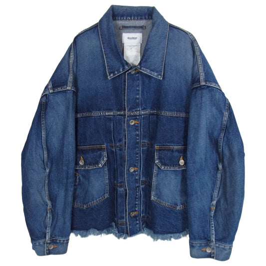 doublet ダブレット 23AW 23AW13BL174 CUT OFF OVERSIZED DENIM JACKET カット オフ デニム ジャケット インディゴブルー系 S【中古】