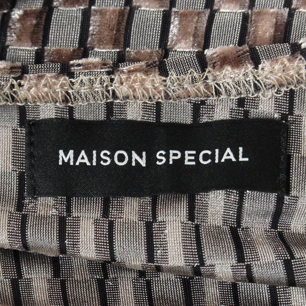 MAISON SPECIAL メゾンスペシャル 21212415106 ベロアチェック ボディスーツ トップス カットソー ブラウン系 FREE【中古】