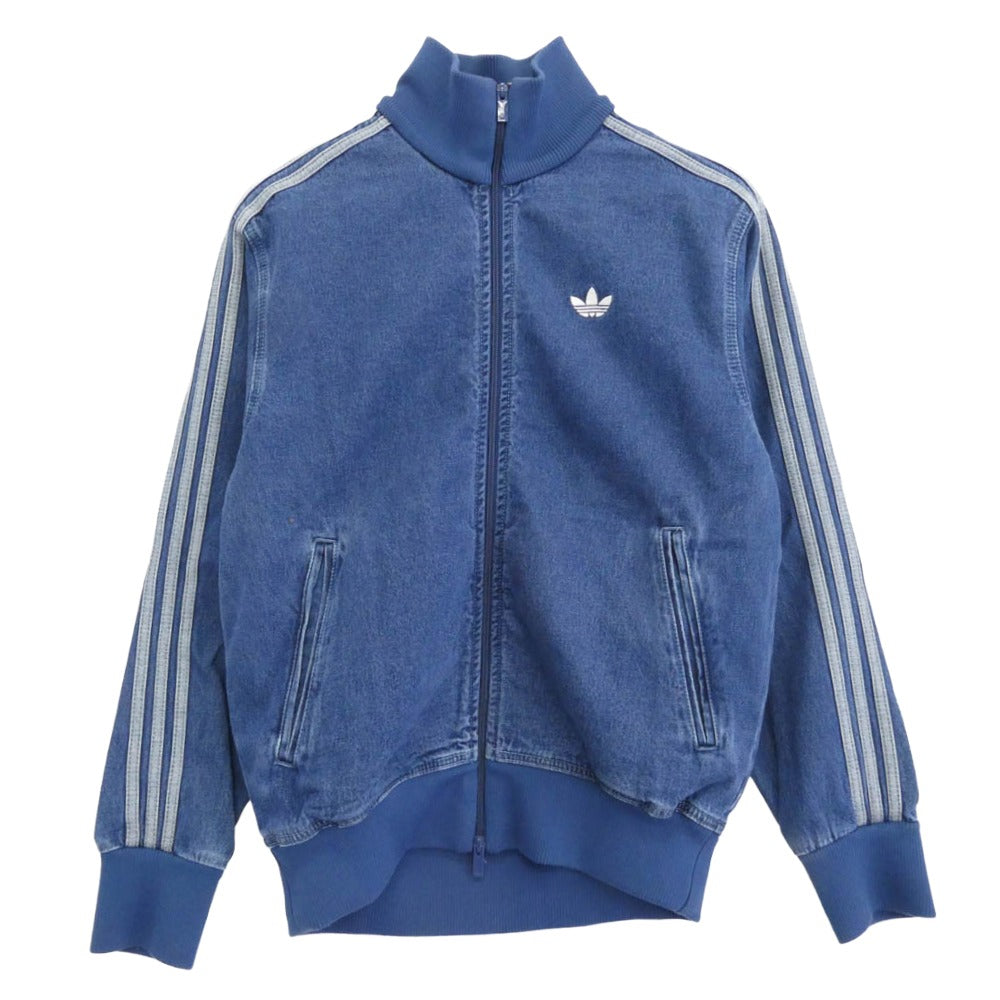 adidas アディダス JC6233 DENIM FIREBIRD TRACKTOP デニム ファイヤー バード トラックトップ サイドストライプ ジャケット インディゴブルー系 M【中古】
