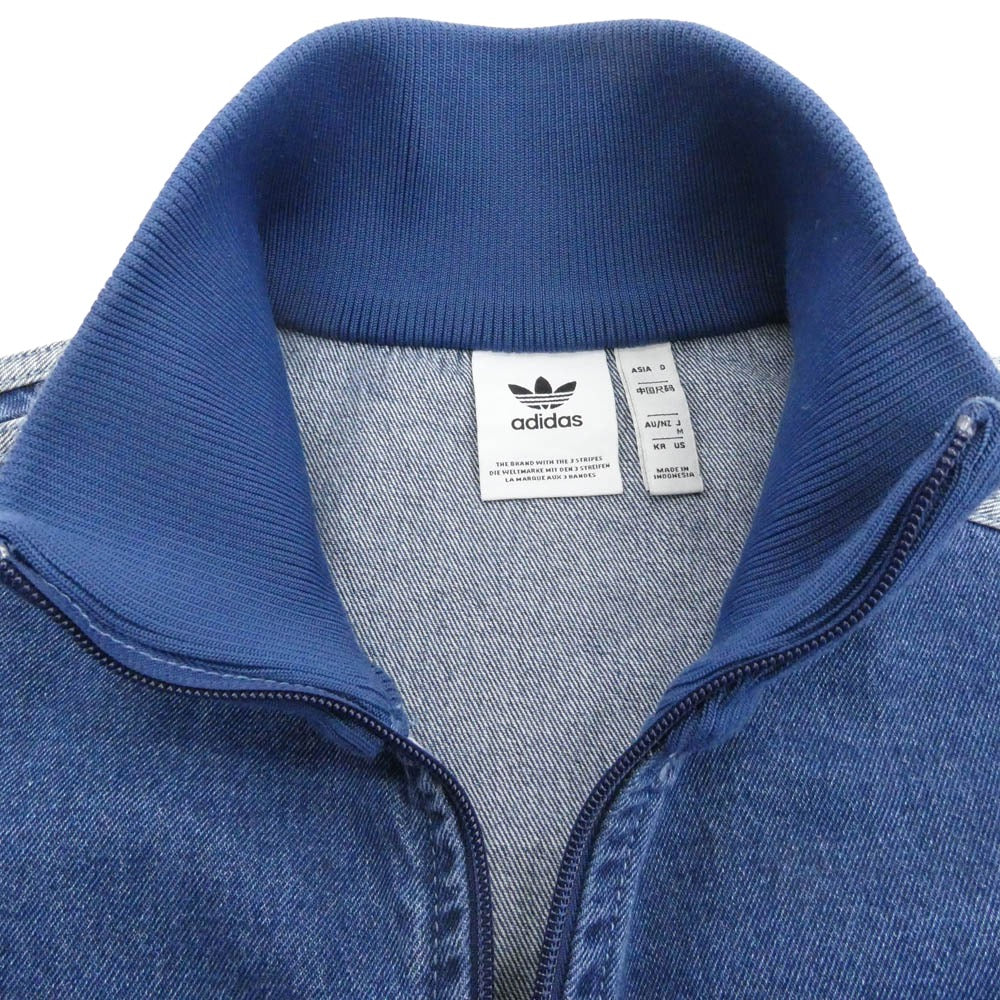 adidas アディダス JC6233 DENIM FIREBIRD TRACKTOP デニム ファイヤー バード トラックトップ サイドストライプ ジャケット インディゴブルー系 M【中古】