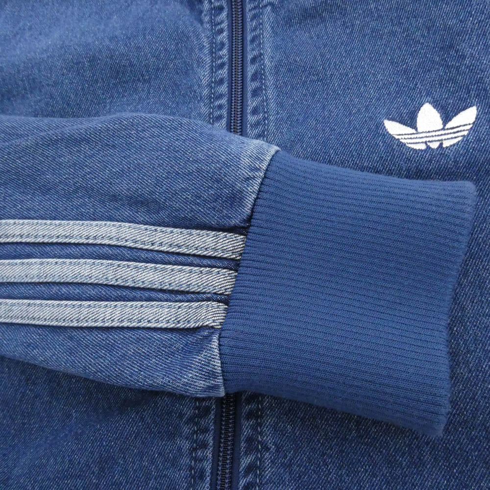 adidas アディダス JC6233 DENIM FIREBIRD TRACKTOP デニム ファイヤー バード トラックトップ サイドストライプ ジャケット インディゴブルー系 M【中古】
