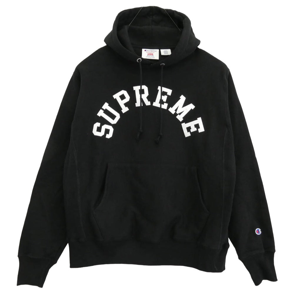 Supreme シュプリーム 25SS Hooded Sweatshirt フロント アーチロゴ フーデッド スウェット パーカー フーディー ブラック系 M【中古】