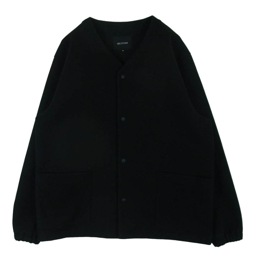 デリシャス DB35131 Melton Cardigan メルトン カーディガン ポリエステル 日本製 ブラック系 M【中古】