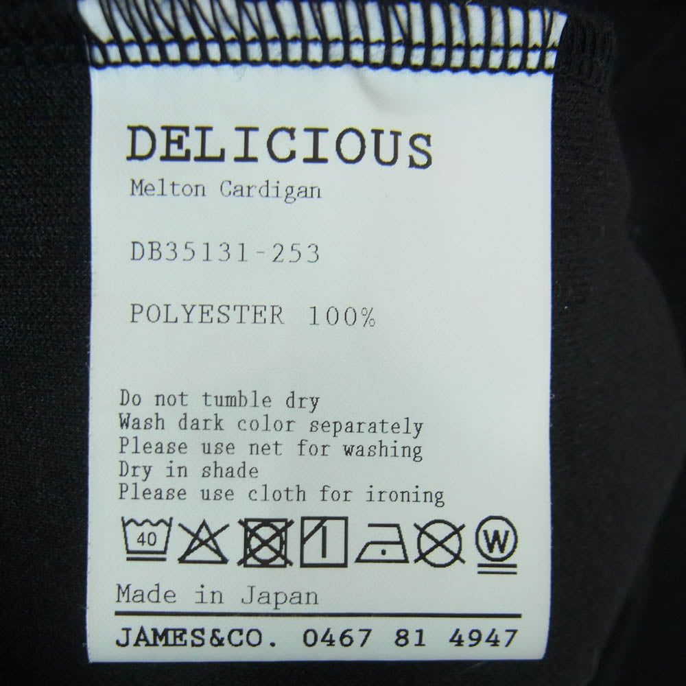 デリシャス DB35131 Melton Cardigan メルトン カーディガン ポリエステル 日本製 ブラック系 M【中古】