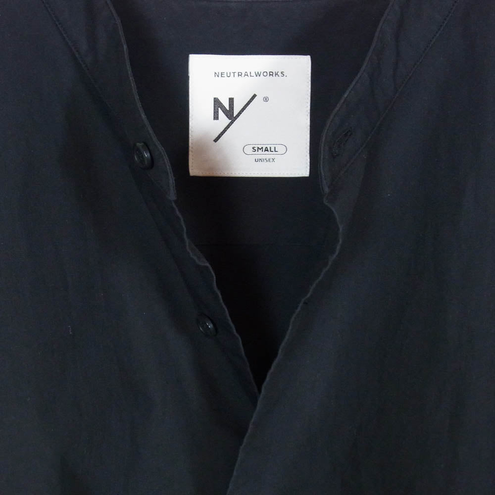 NEUTRALWORKS ニュートラルワークス KSU32155 L/S SR BX BG SHIRT ロングスリーブ スマート ブロード ビッグ 長袖 シャツ ブラック系 S【中古】