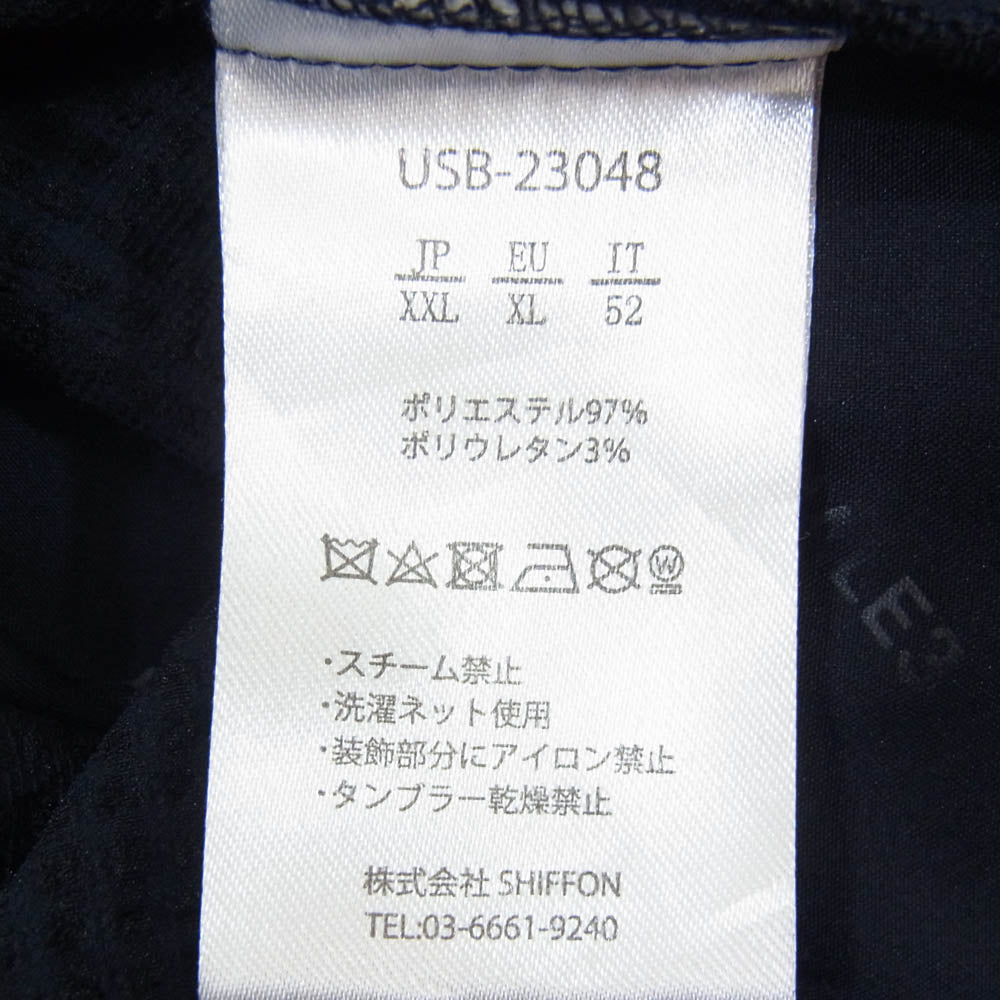 1piu1uguale3 ウノピュウノウグァーレトレ USB-23048 RELAX 刺繍 シアサッカー リラックス ショーツ ハーフパンツ ショートパンツ ネイビー系 XXL【中古】