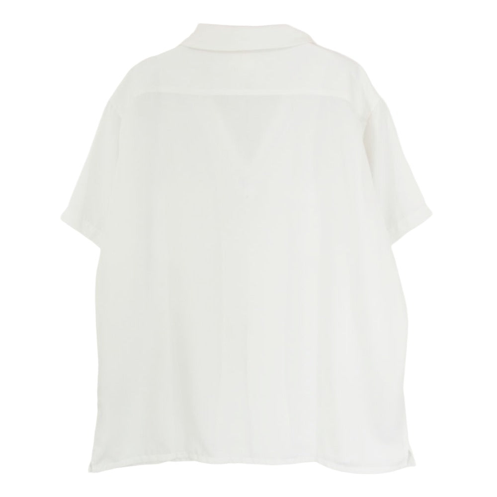 CRIMIE クライミー CR1-02D3-SS03 FLAP POCKET EASY CARE SHORT SLEEVE SHIRT フラップ ポケット サテン 半袖 シャツ ホワイト系 XL【中古】