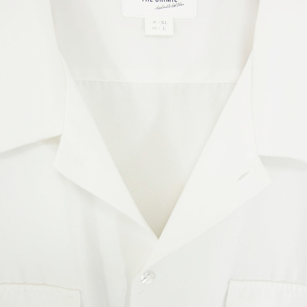 CRIMIE クライミー CR1-02D3-SS03 FLAP POCKET EASY CARE SHORT SLEEVE SHIRT フラップ ポケット サテン 半袖 シャツ ホワイト系 XL【中古】