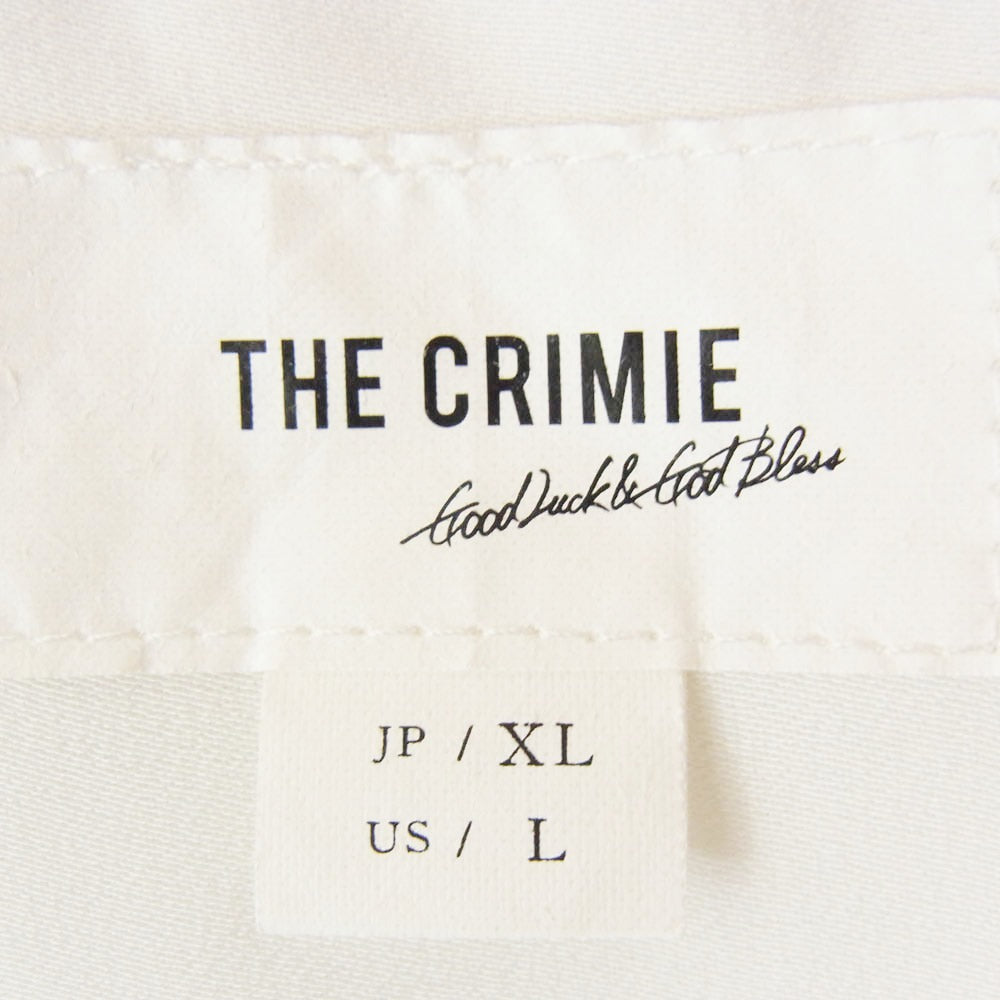 CRIMIE クライミー CR1-02D3-SS03 FLAP POCKET EASY CARE SHORT SLEEVE SHIRT フラップ ポケット サテン 半袖 シャツ ホワイト系 XL【中古】