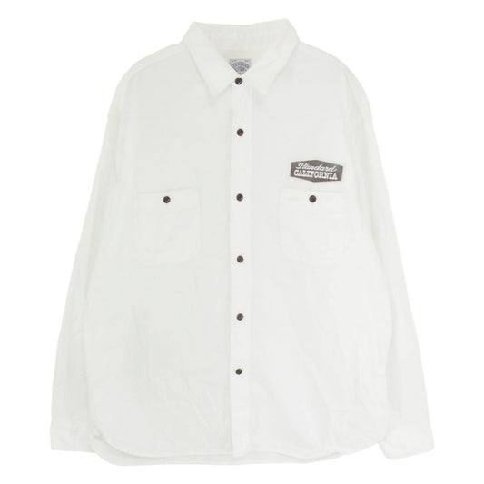 STANDARD CALIFORNIA スタンダードカリフォルニア ロゴワッペン 長袖 シャツ ホワイト系 XL【中古】