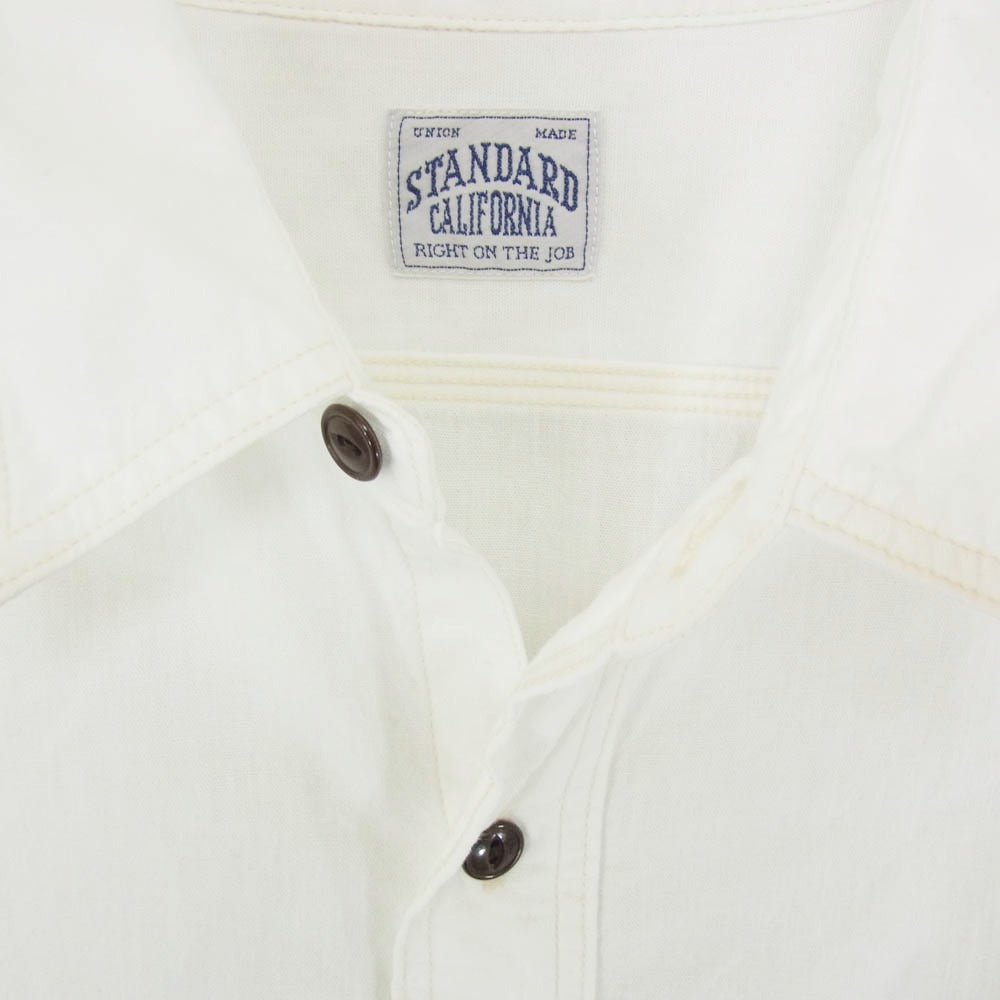 STANDARD CALIFORNIA スタンダードカリフォルニア ロゴワッペン 長袖 シャツ ホワイト系 XL【中古】
