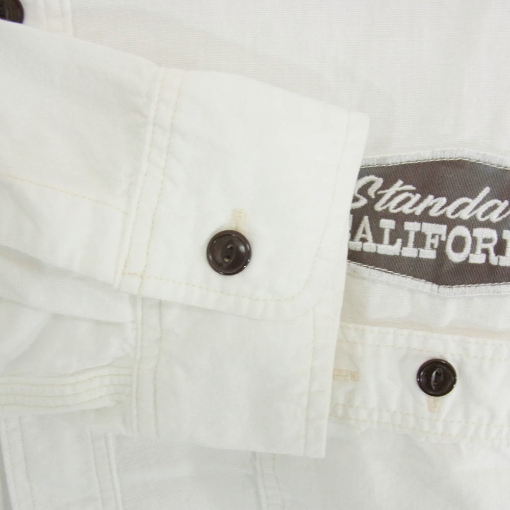 STANDARD CALIFORNIA スタンダードカリフォルニア ロゴワッペン 長袖 シャツ ホワイト系 XL【中古】