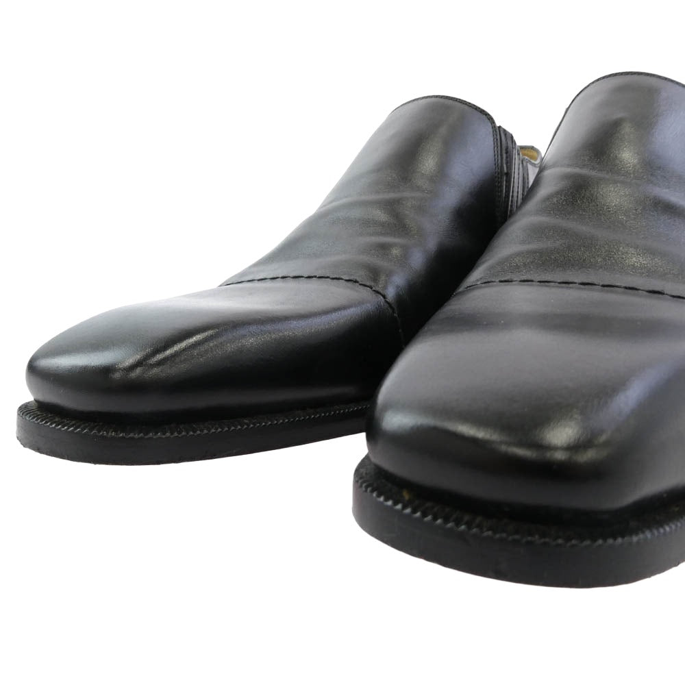 GUCCI グッチ 202705 サイドエラスティック スリッポン レザー シューズ ブラック系 40.5【中古】