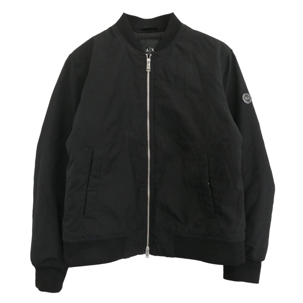 ARMANI EXCHANGE アルマーニエクスチェンジ 6HZB52 ZNG1Z バックロゴ ボンバージャケット 中綿ブルゾン ブラック系 XL【中古】