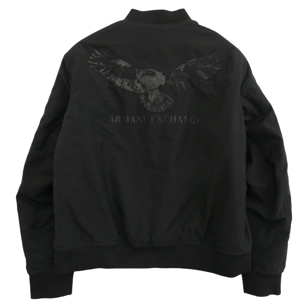 ARMANI EXCHANGE アルマーニエクスチェンジ 6HZB52 ZNG1Z バックロゴ ボンバージャケット 中綿ブルゾン ブラック系 XL【中古】
