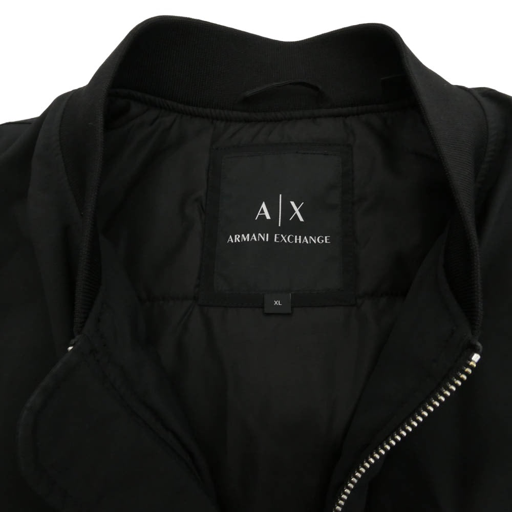 ARMANI EXCHANGE アルマーニエクスチェンジ 6HZB52 ZNG1Z バックロゴ ボンバージャケット 中綿ブルゾン ブラック系 XL【中古】