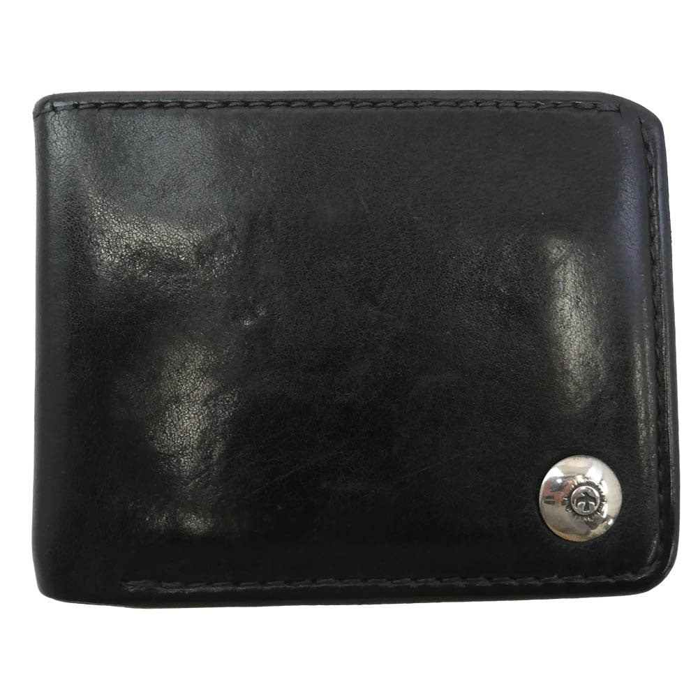 goro's ゴローズ イーグルコンチョ付き サドルレザー ウォレット 二つ折り 札入れ 財布 ブラック系【中古】