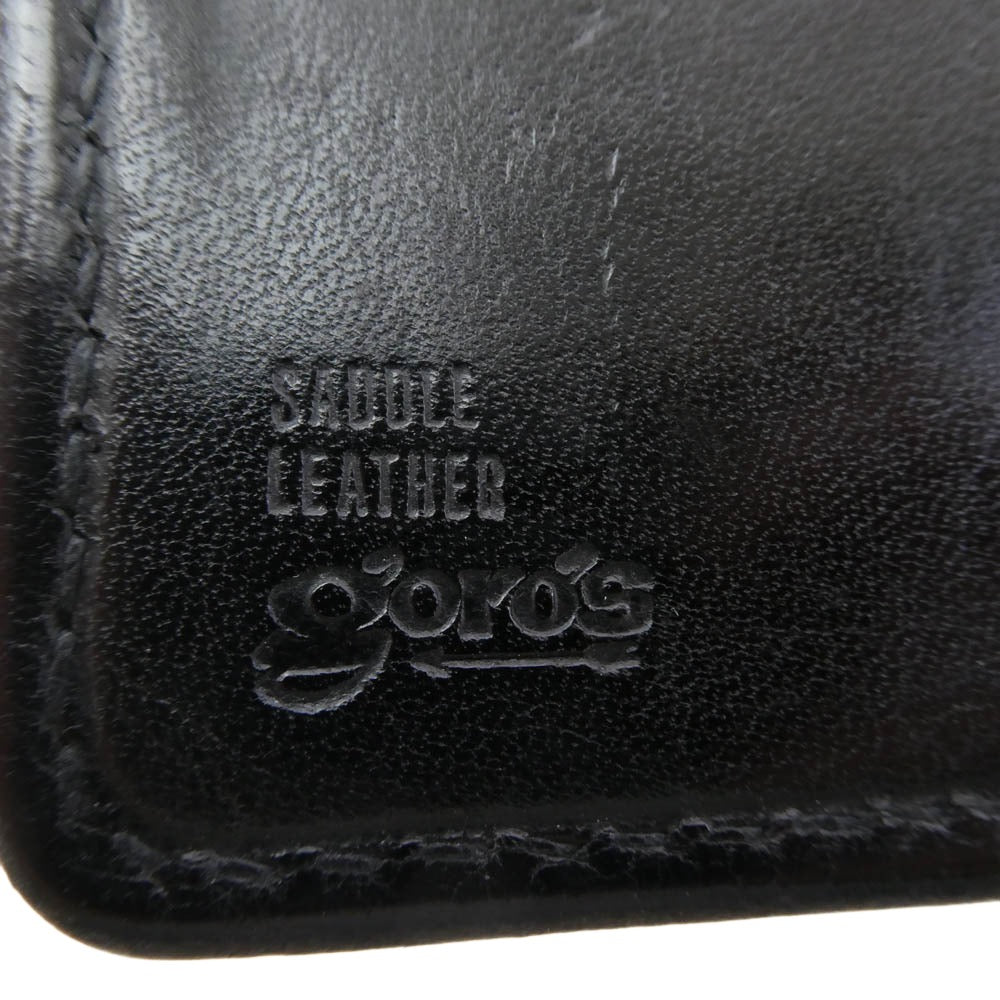 goro's ゴローズ イーグルコンチョ付き サドルレザー ウォレット 二つ折り 札入れ 財布 ブラック系【中古】